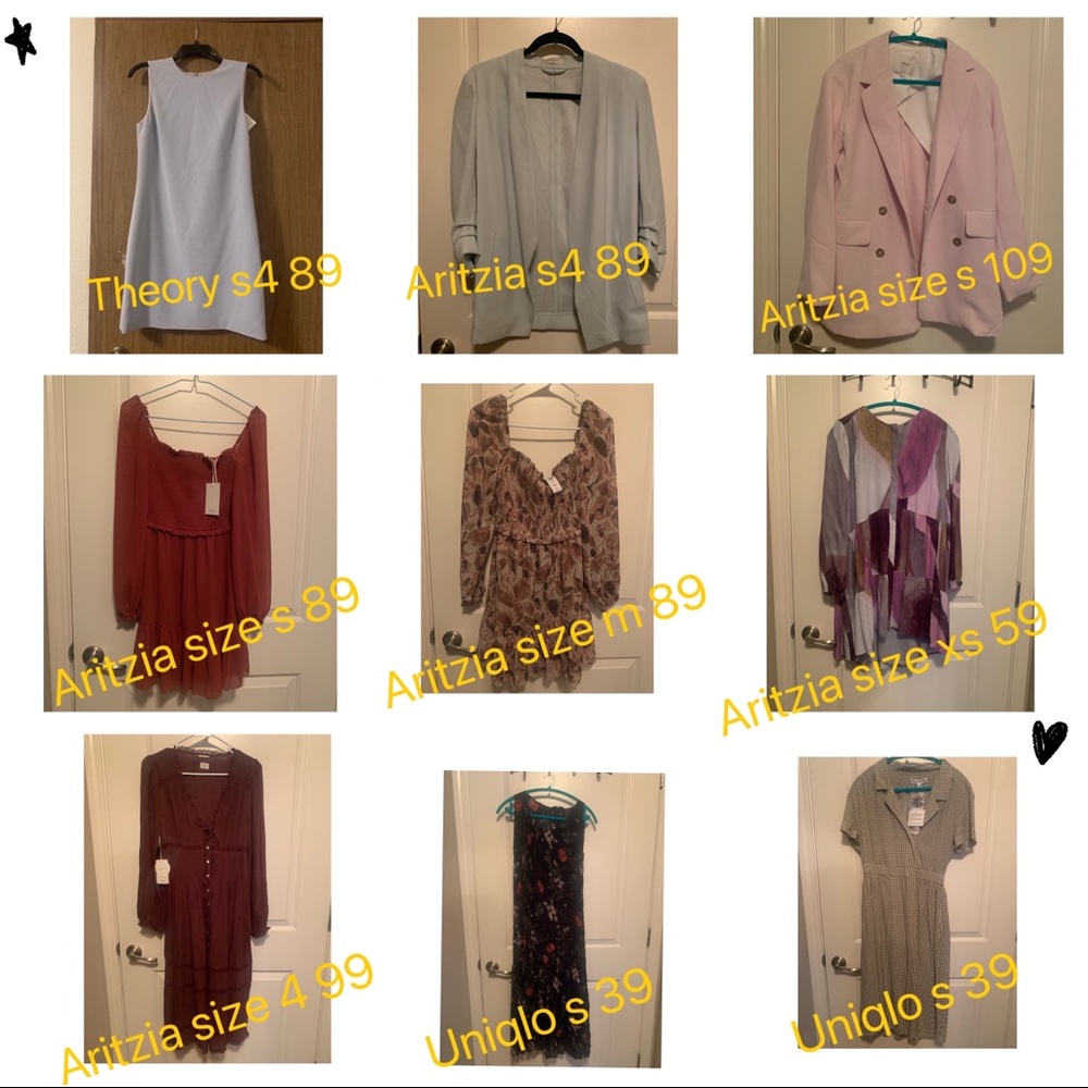 Lots of aritzia dresses and blazers